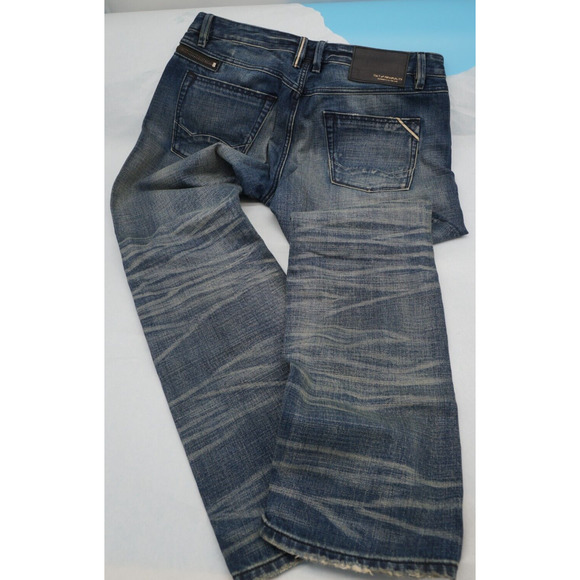 Cult of Individuality JAPANESE SELVEDGE DENIM GREASER STRAIGHT 38x32 DISTRESSED - Picture 2 of 10